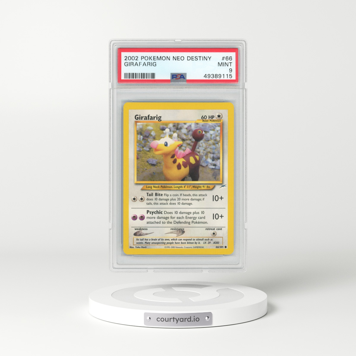 2002 Neo Destiny #66 Girafarig (PSA 9 MINT)