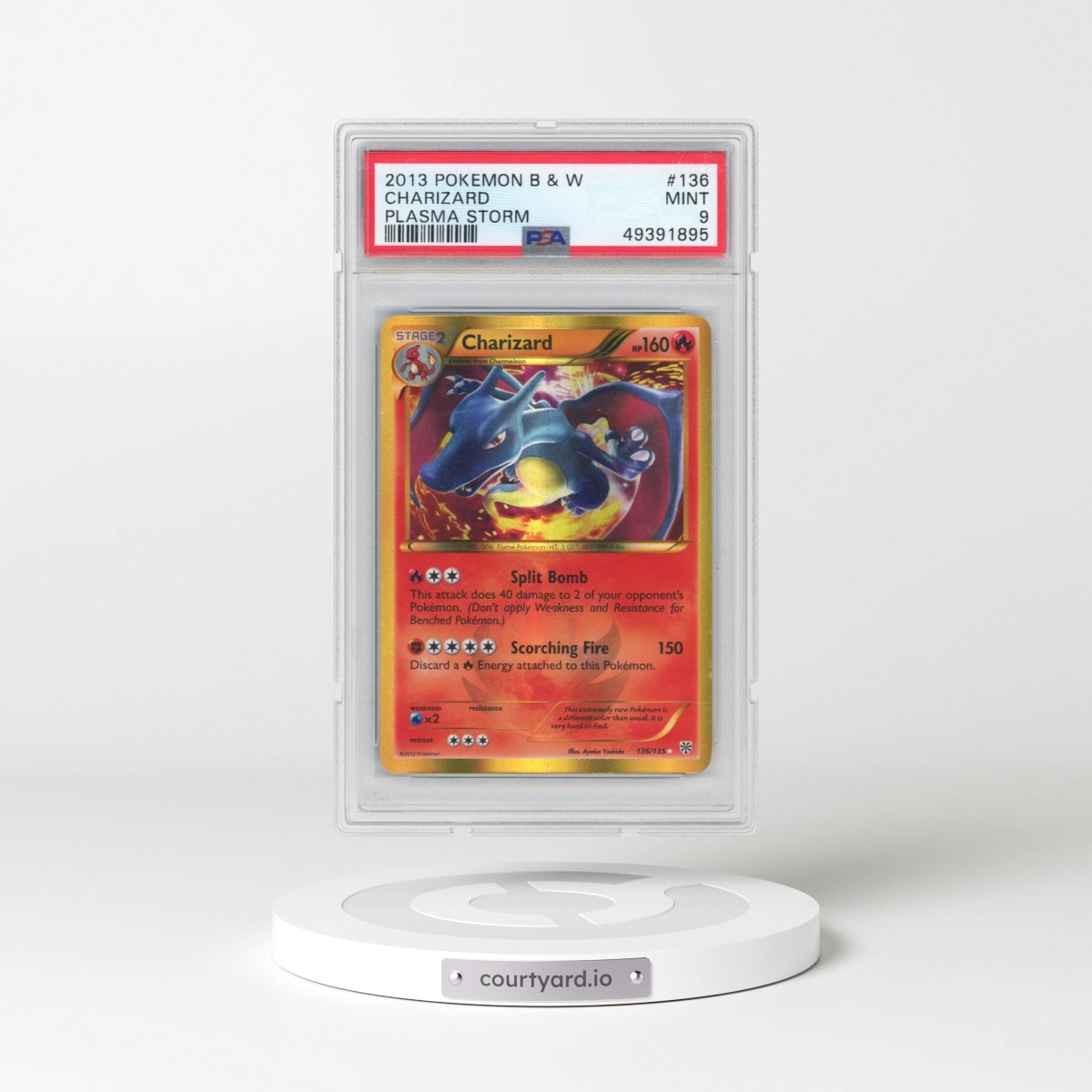 2013 Pokémon Black & White Plasma Storm #136 Charizard (PSA 9 MINT)