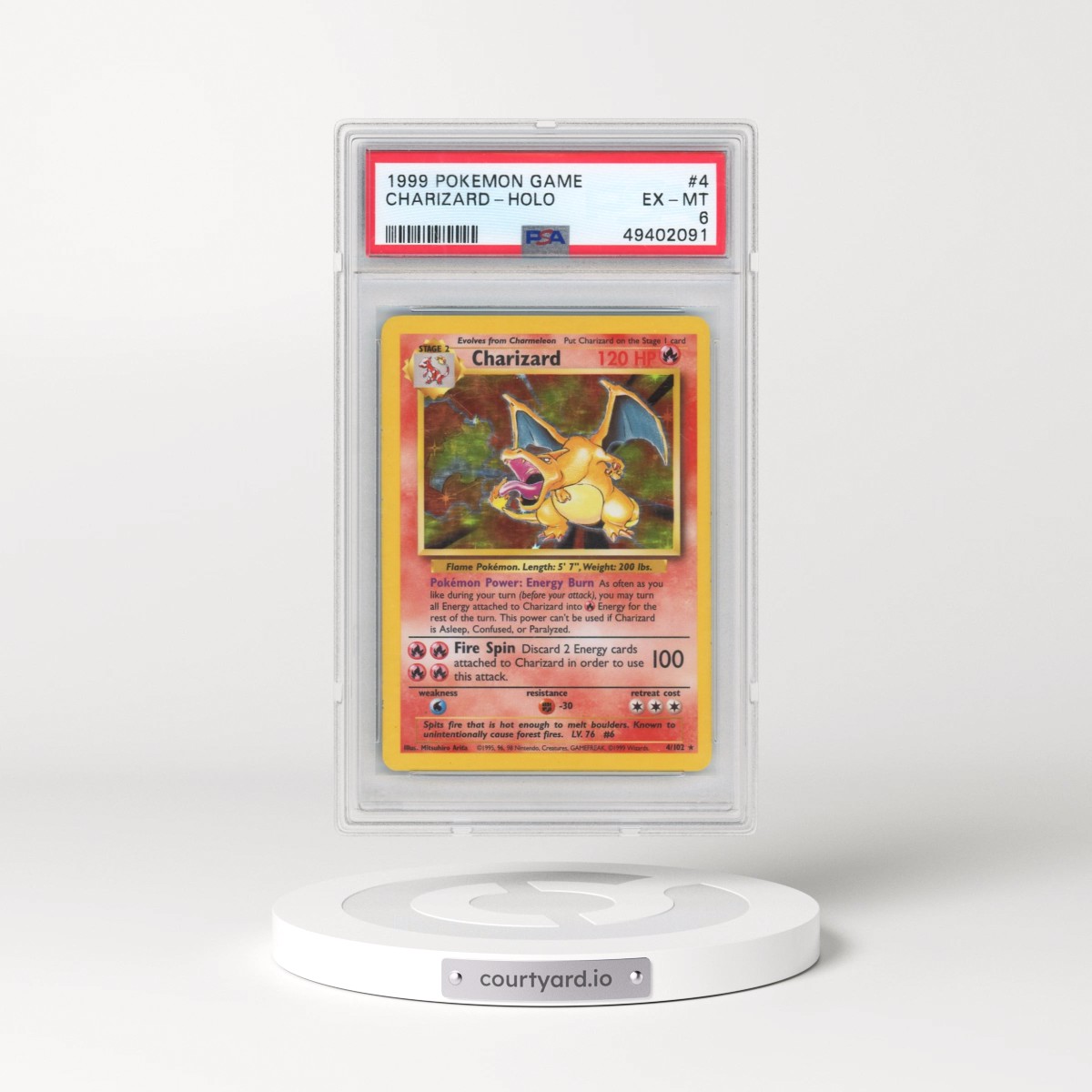 1999 Pokémon Game #4 Charizard - Holo (PSA 6 EX-MT)