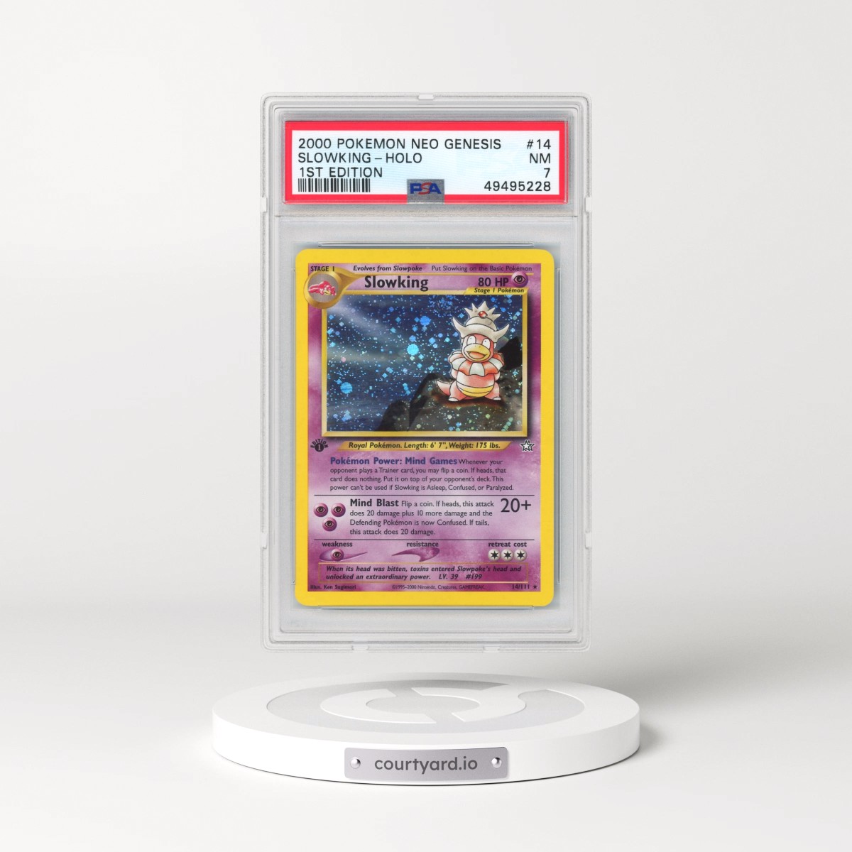 2000 Pokémon Neo Genesis #14 Slowking - 1st Edition Holo (PSA 7 NM)