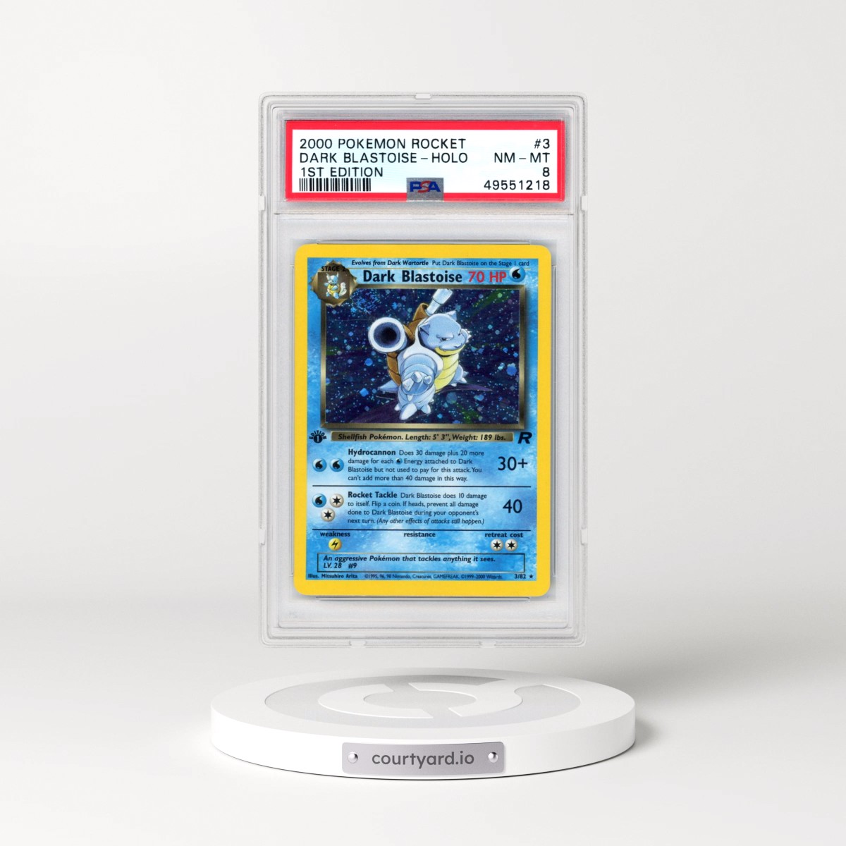 2000 Pokémon Rocket #3 Dark Blastoise - 1st Edition Holo (PSA 8 NM-MT)