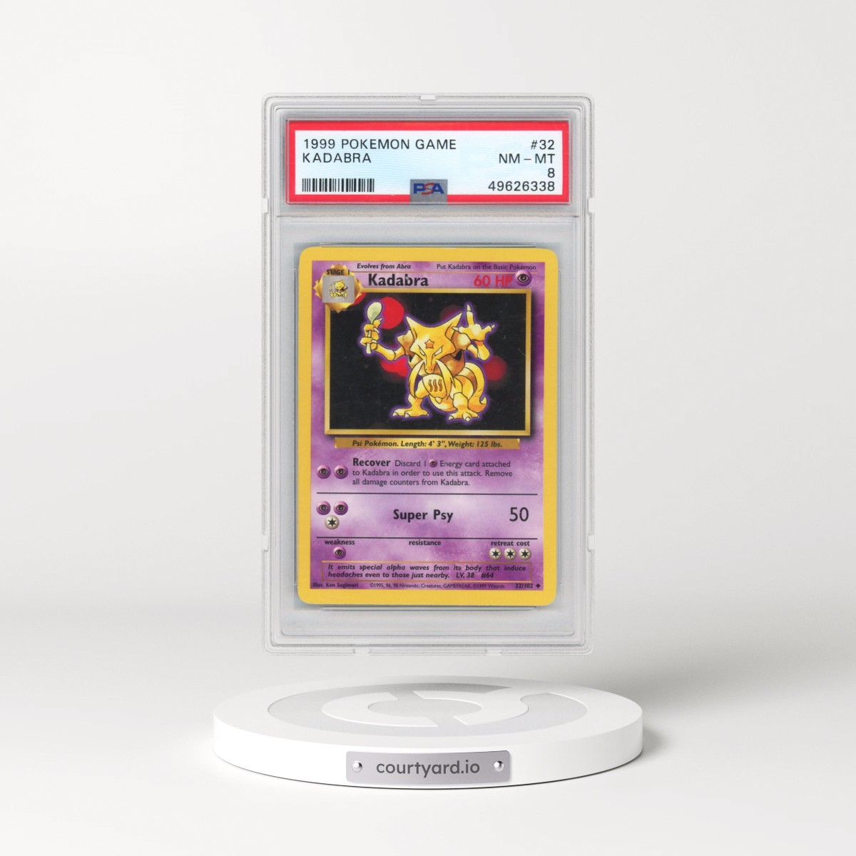 1999 Pokémon Game #32 Kadabra (PSA 8 NM-MT)