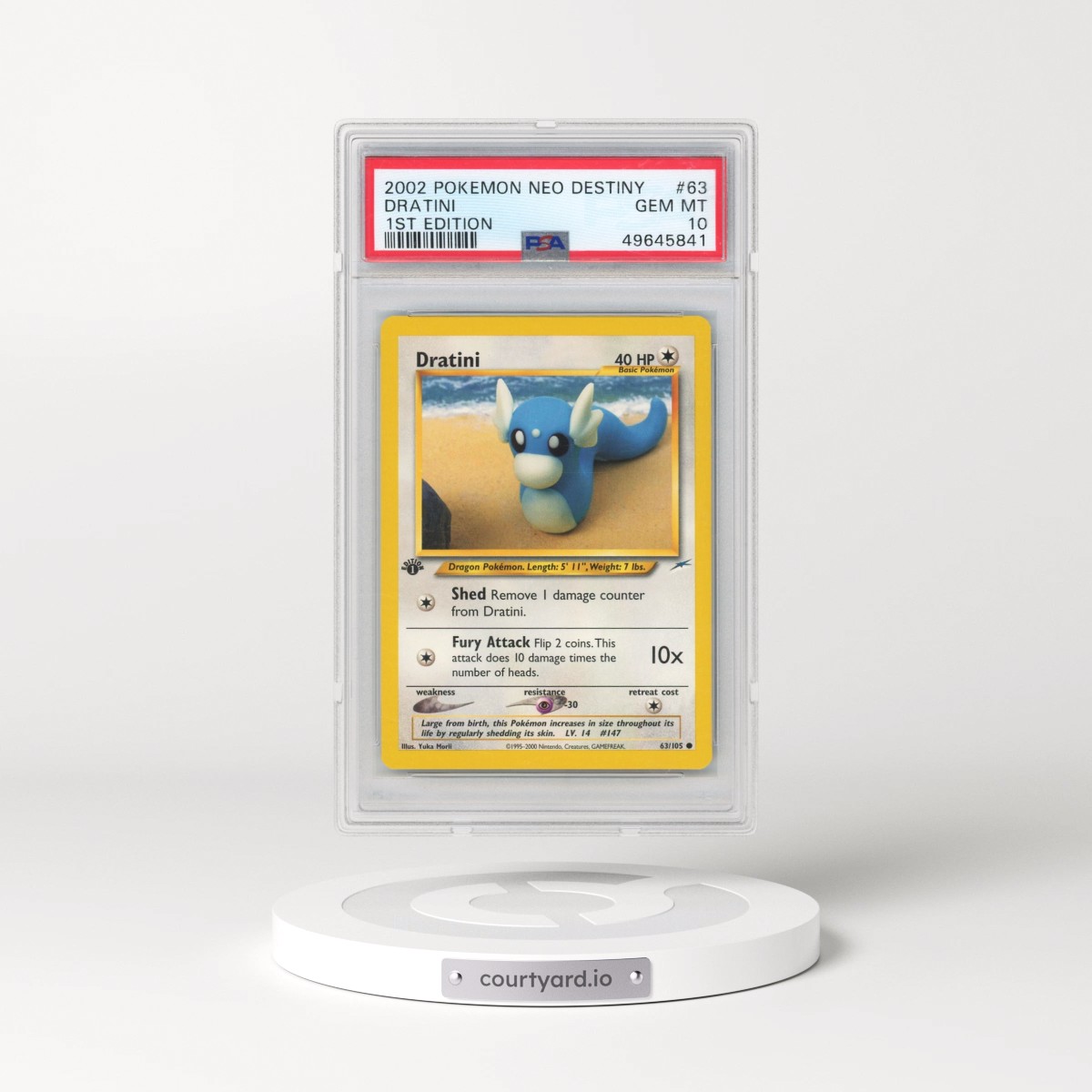 2002 Pokémon Neo Destiny #63 Dratini - 1st Edition (PSA 10 GEM MINT)