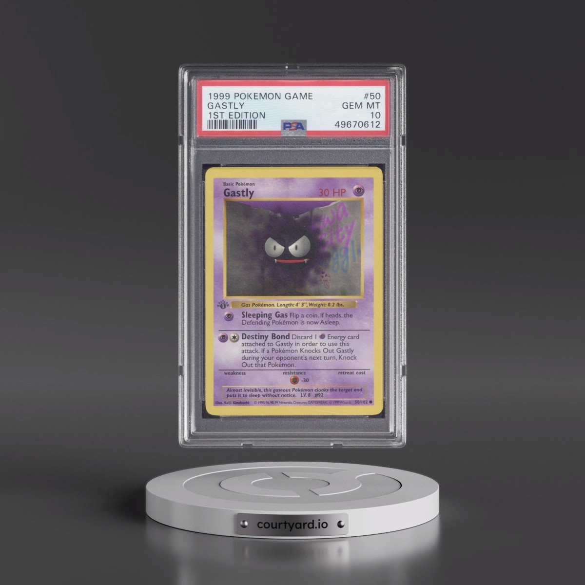 1999 Pokémon Game Gastly - 1st Edition #50 PSA 10