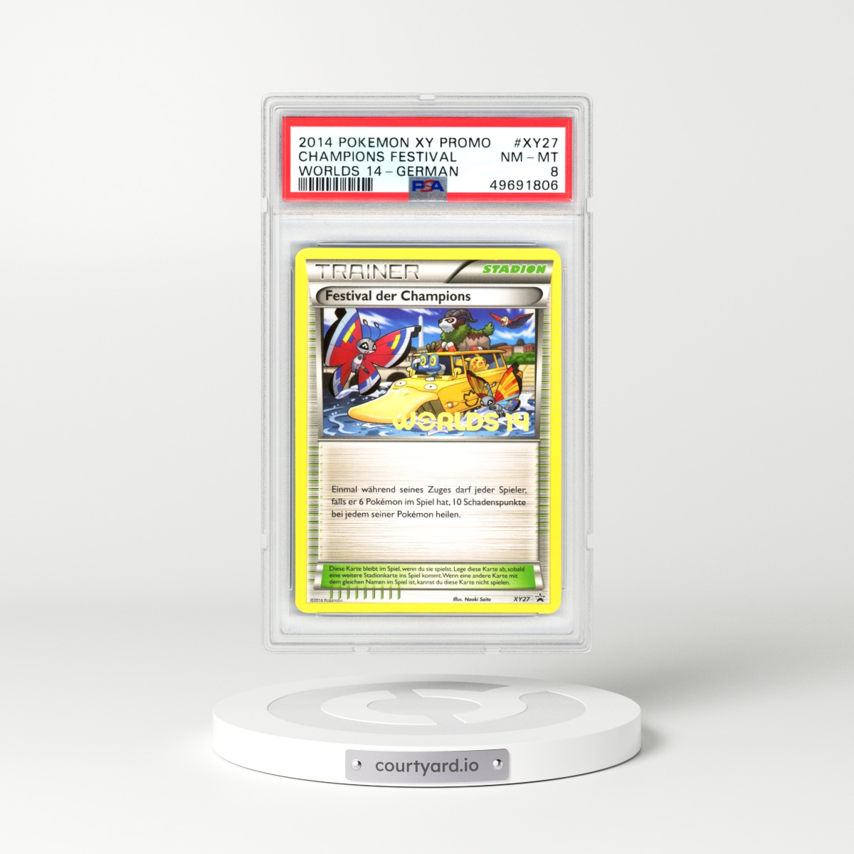 2014 German Pokémon XY Black Star Promo #XY27 Champions Festival (PSA 8 NM-MT)