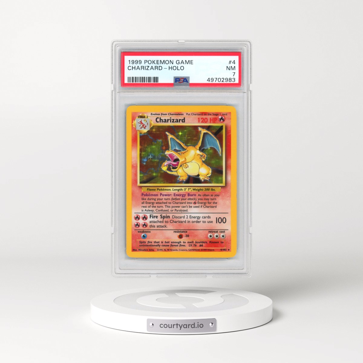 1999 Pokémon Game #4 Charizard - Holo (PSA 7 NM)