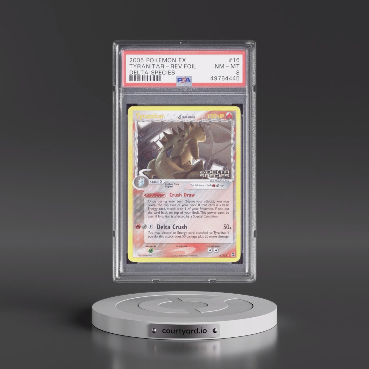 2005 Pokémon EX Delta Species #16 Tyranitar - Reverse Foil (PSA 8 NM-MT)