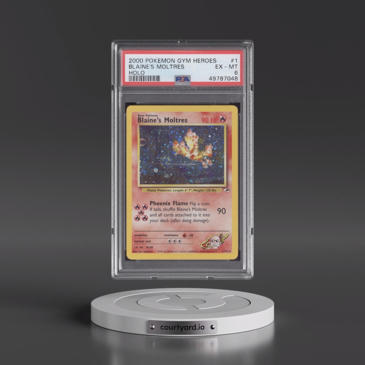 2000 Pokémon Gym Heroes #1 Blaine's Moltres - Holo (PSA 6 EX-MT)