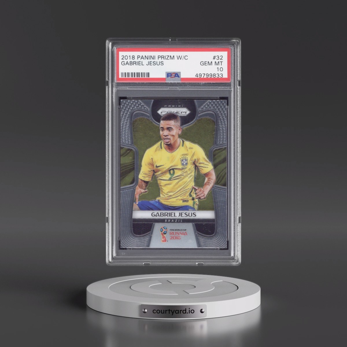 2018 Panini Prizm World Cup Gabriel Jesus #32 PSA 10