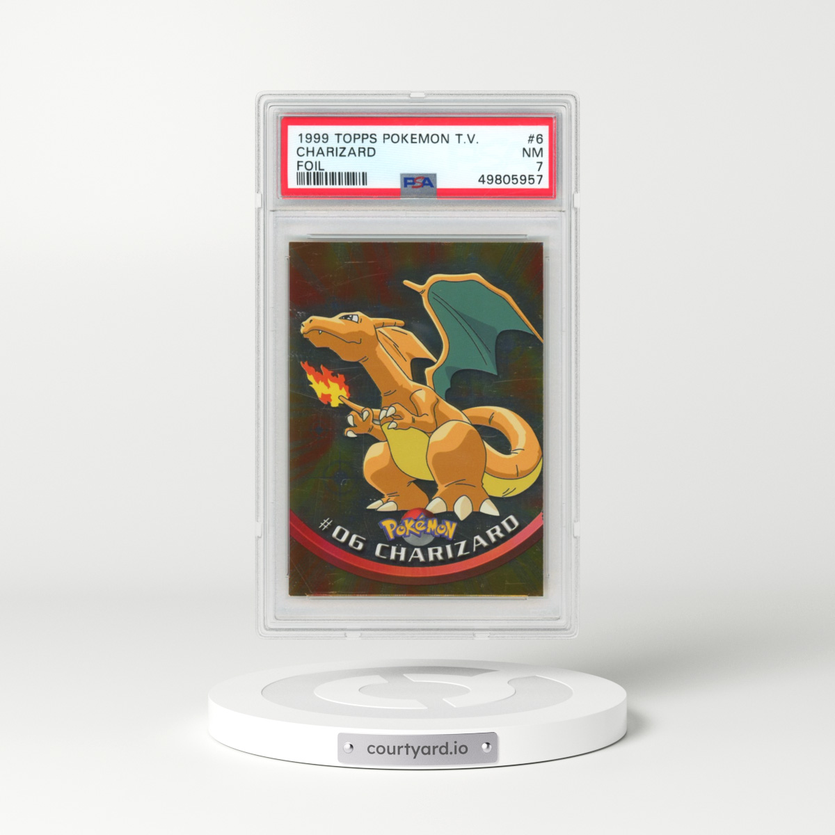 1999 Topps Pokémon TV #6 Charizard - Foil (PSA 7 NM)