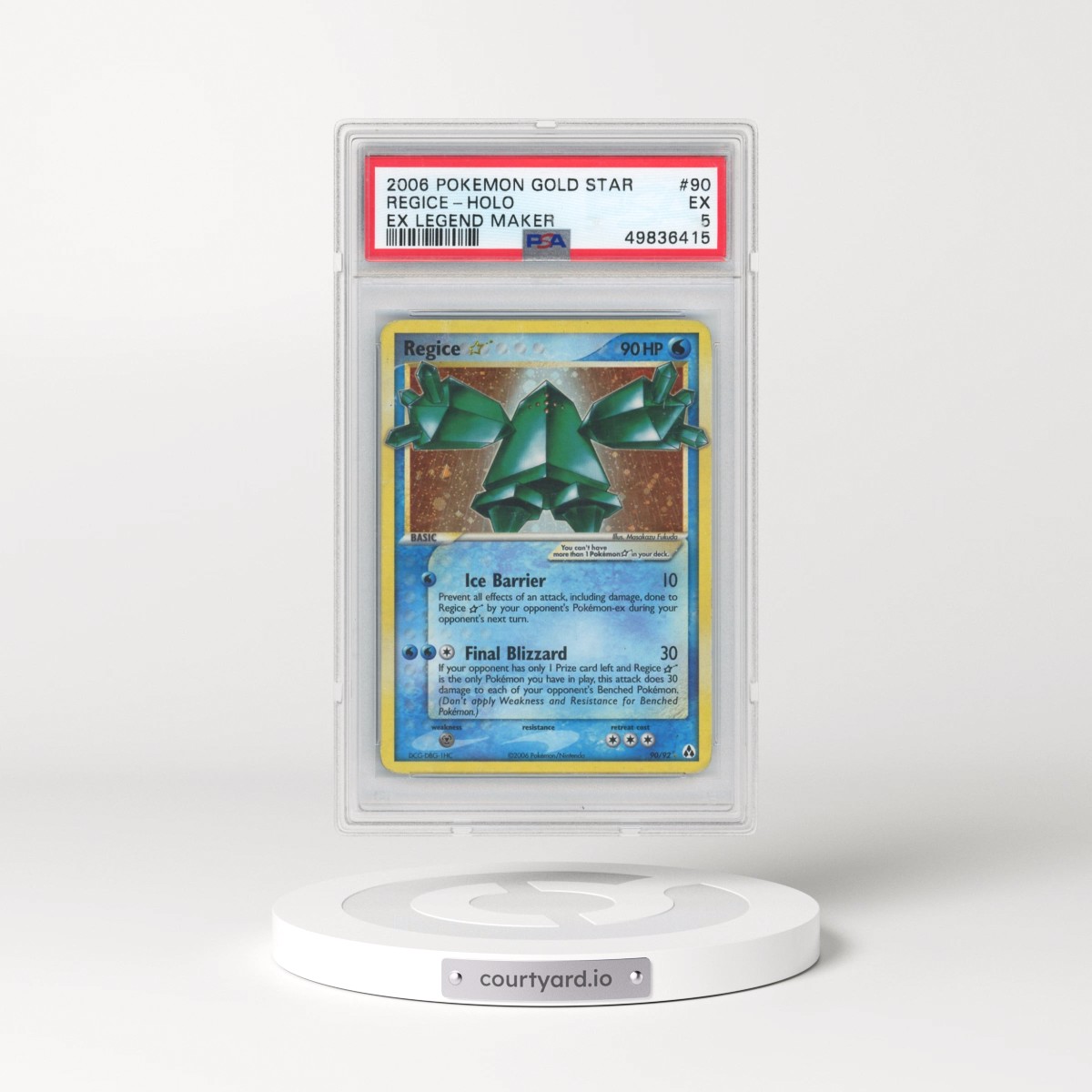 2006 Pokémon EX Legend Maker #90 Regice - Holo Gold Star (PSA 5 EX)