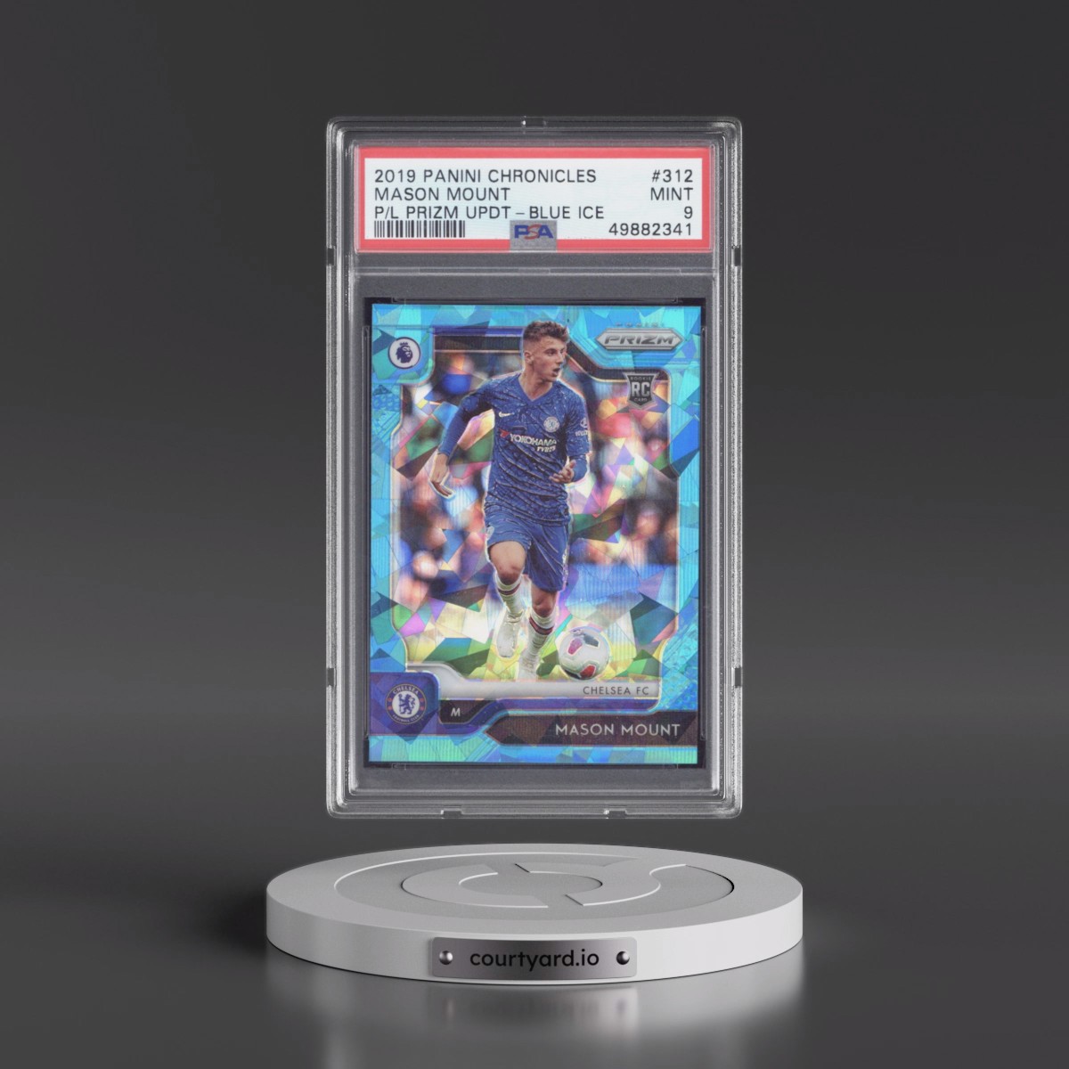 2019 Panini Chronicles Mason Mount - Premier League Prizm Update-Blue Ice #312 PSA 9