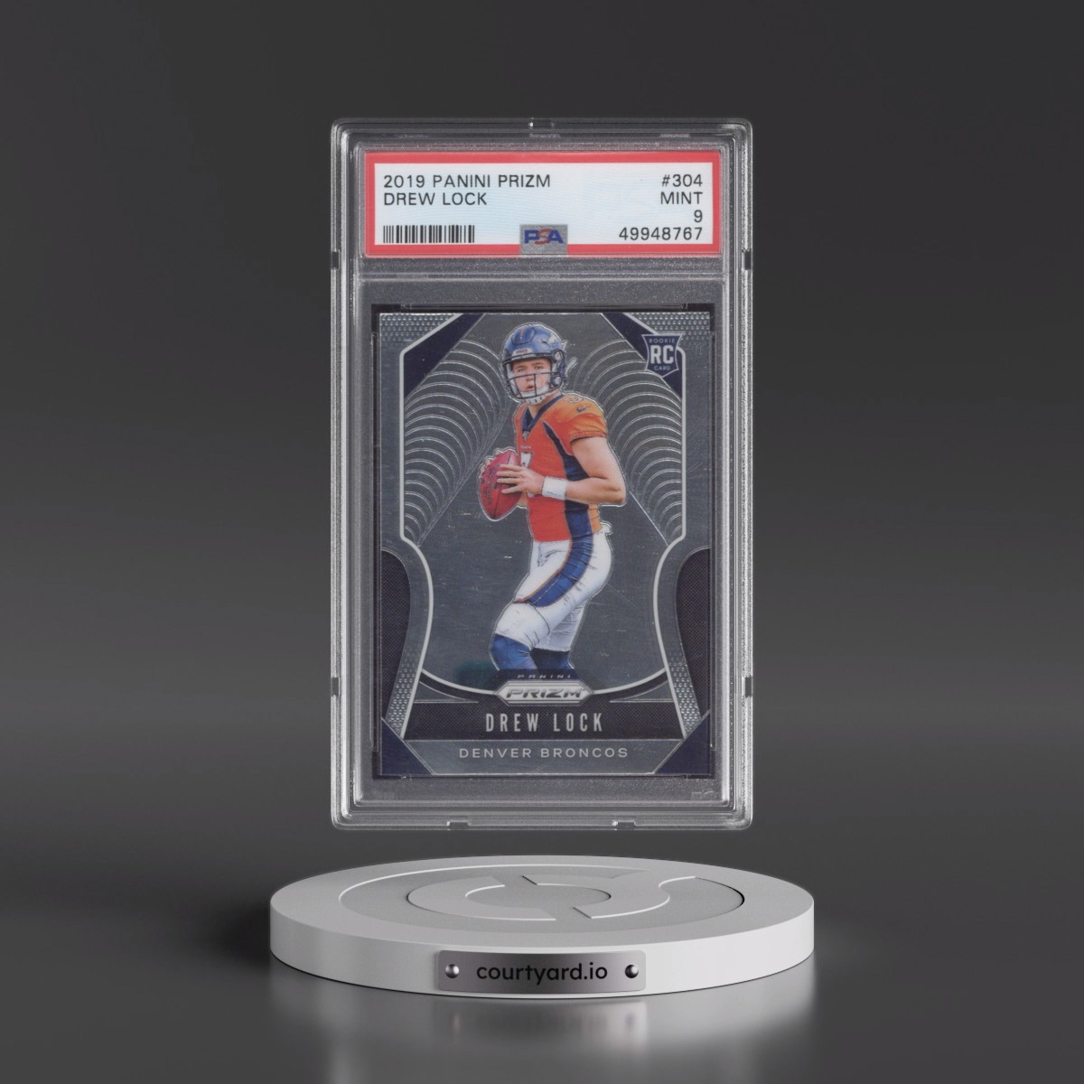 2019 Panini Prizm #304 Drew Lock (PSA 9 MINT)