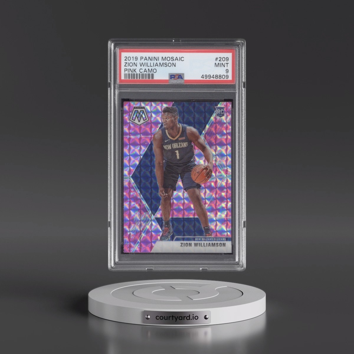 2019 Panini Mosaic #209 Zion Williamson - Pink Camo (PSA 9 MINT)
