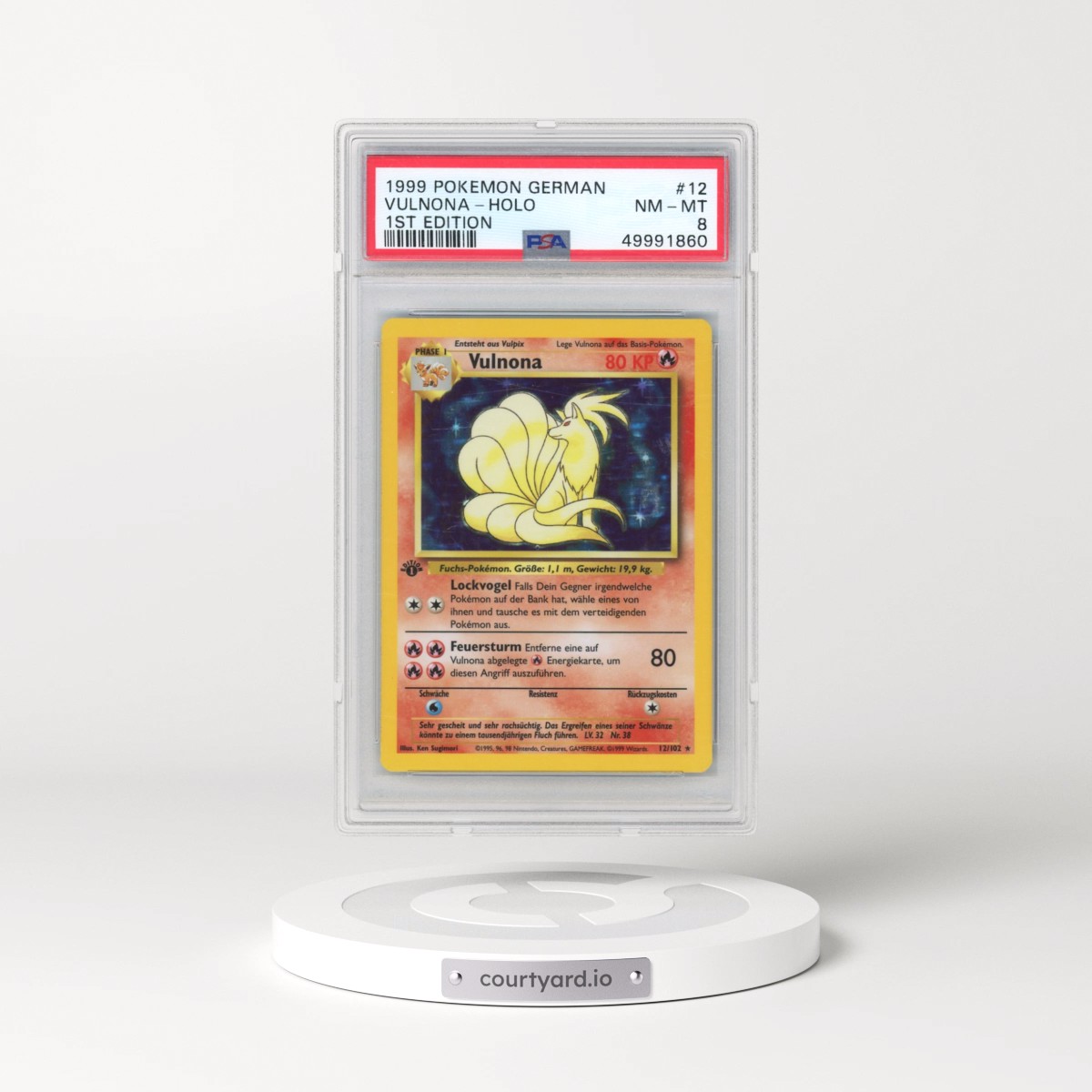 1999 Pokémon #12 Vulnona - 1st Edition Holo (PSA 8 NM-MT)