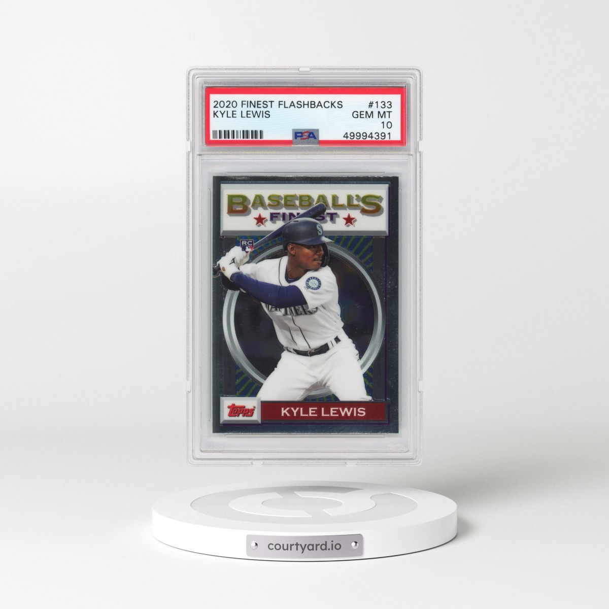 2020 Topps Finest Flashbacks #133 Kyle Lewis (PSA 10 GEM MINT)