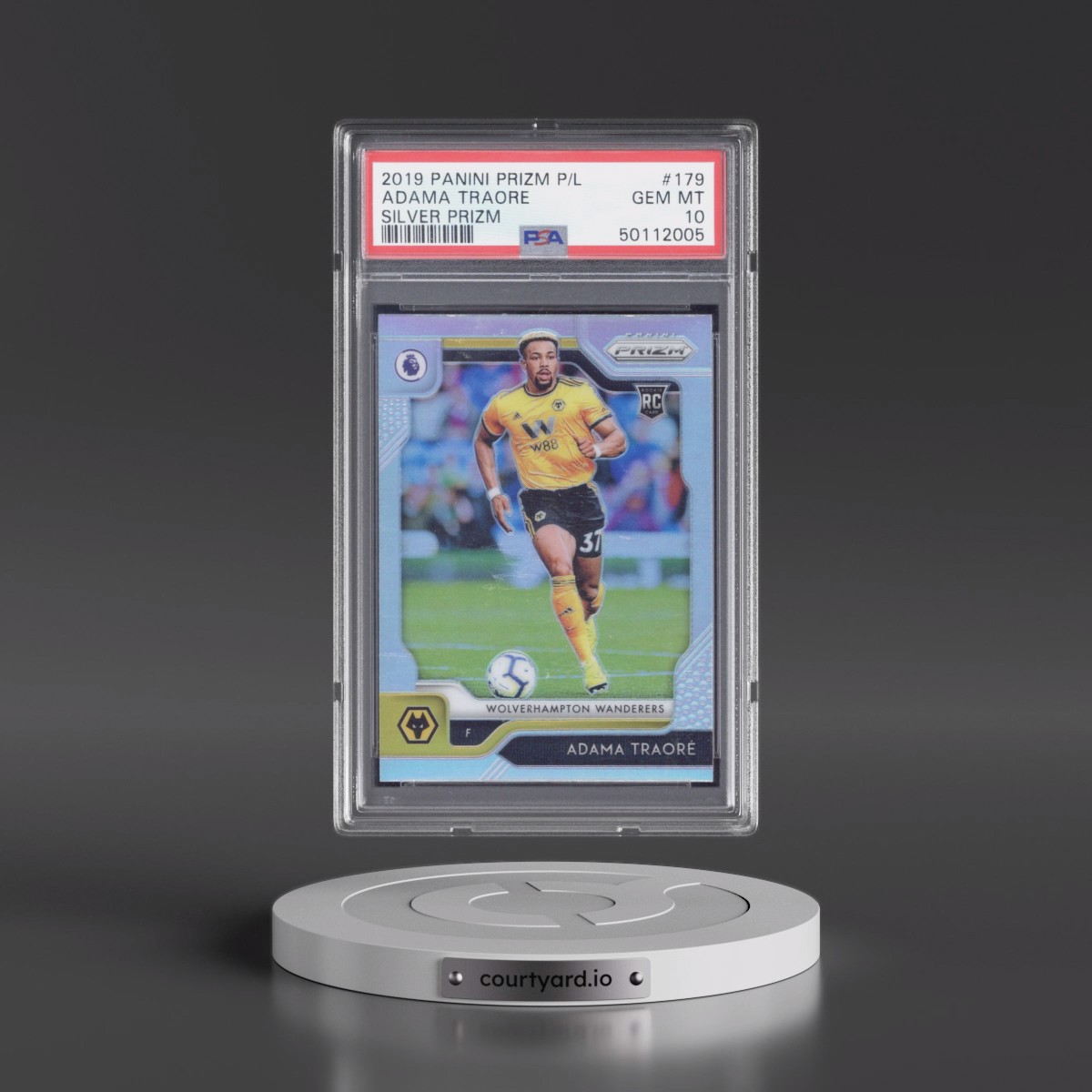 2019 Panini Prizm Premier League #179 Adama Traore - Silver Prizm (PSA 10 GEM MINT)