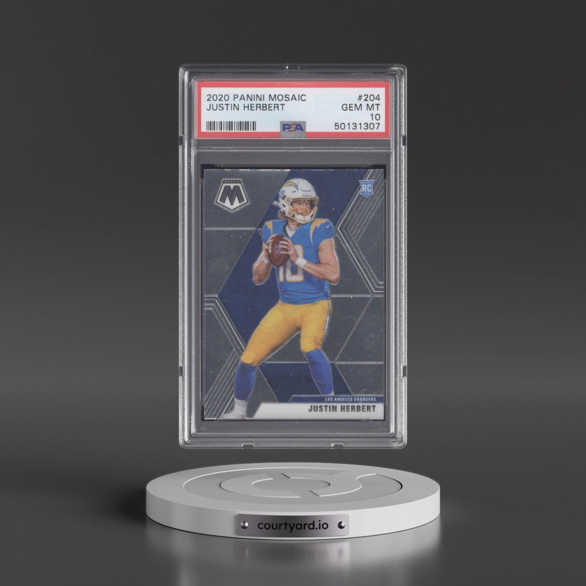 2020 Panini Mosaic #204 Justin Herbert (PSA 10 GEM MINT)