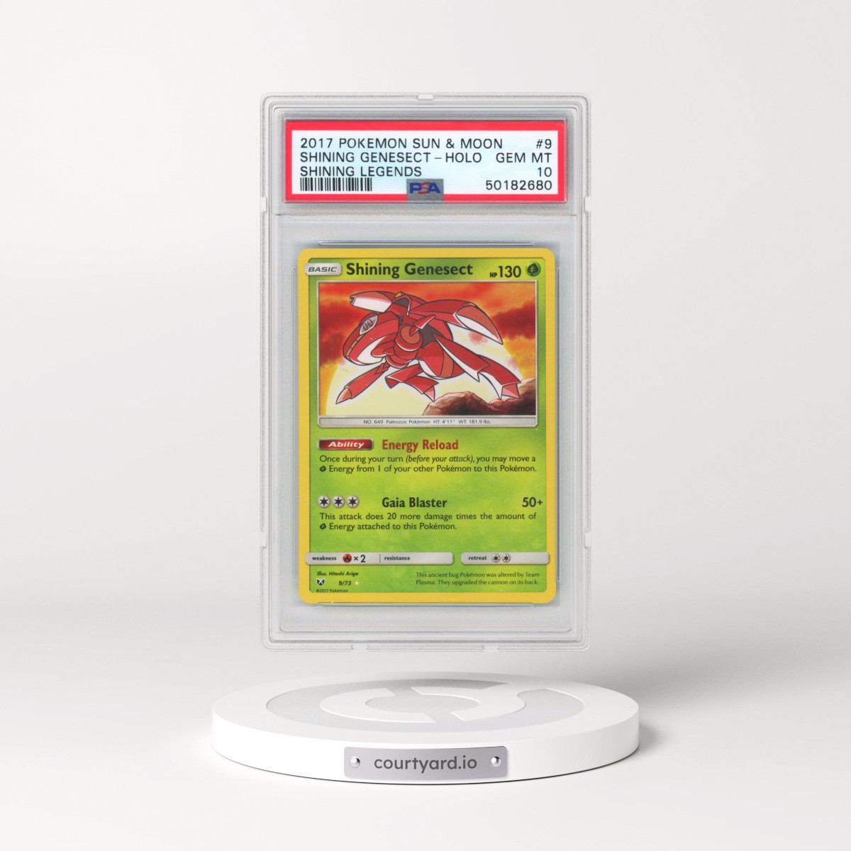 2017 Pokémon Sun & Moon Shining Legends #9 Shining Genesect - Holo Holo (PSA 10 GEM MINT)