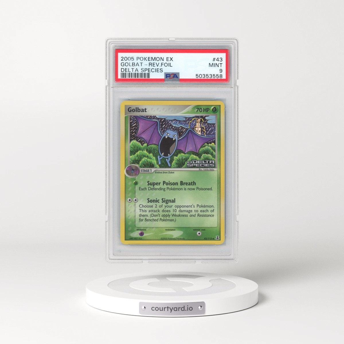 2005 Pokémon EX Delta Species #43 Golbat - Reverse Foil (PSA 9 MINT)