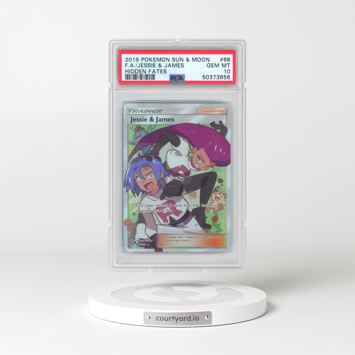 2019 Pokémon Sun & Moon Hidden Fates #68 Jessie & James - Full Art (PSA 10 GEM MINT)