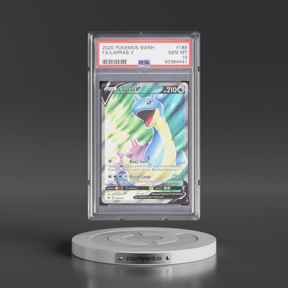 2020 Pokémon Sword & Shield #189 Lapras V - Holo Full Art (PSA 10 GEM MINT)