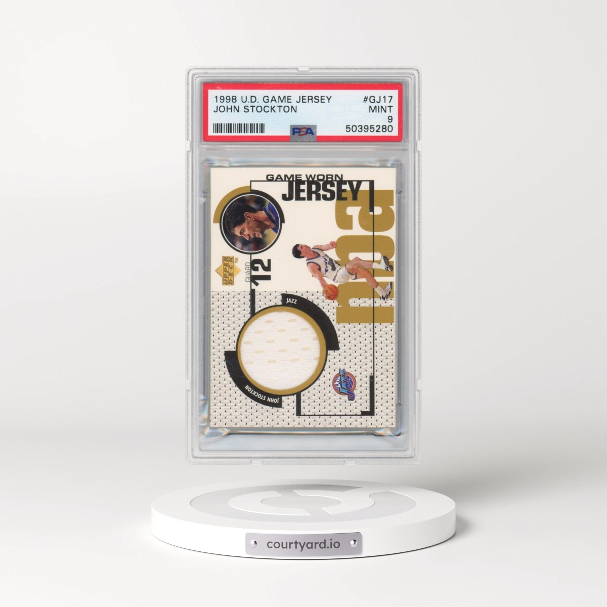 1998 Upper Deck Game Jersey #GJ17 John Stockton (PSA 9 MINT)