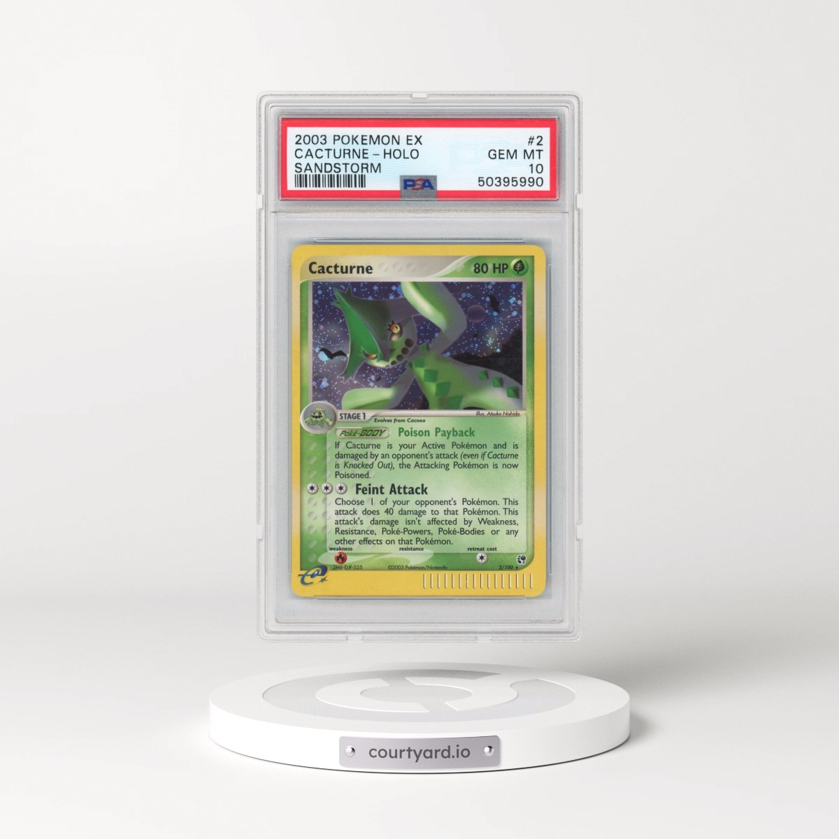 2003 Pokémon EX Sandstorm #2 Cacturne - Holo (PSA 10 GEM MINT)