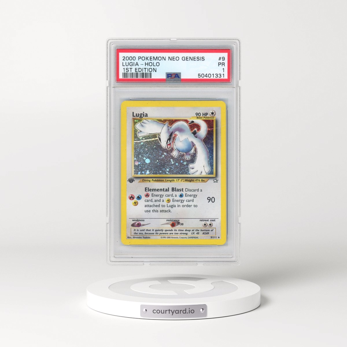 2000 Pokémon Neo Genesis #9 Lugia - 1st Edition Holo (PSA 1 PR)