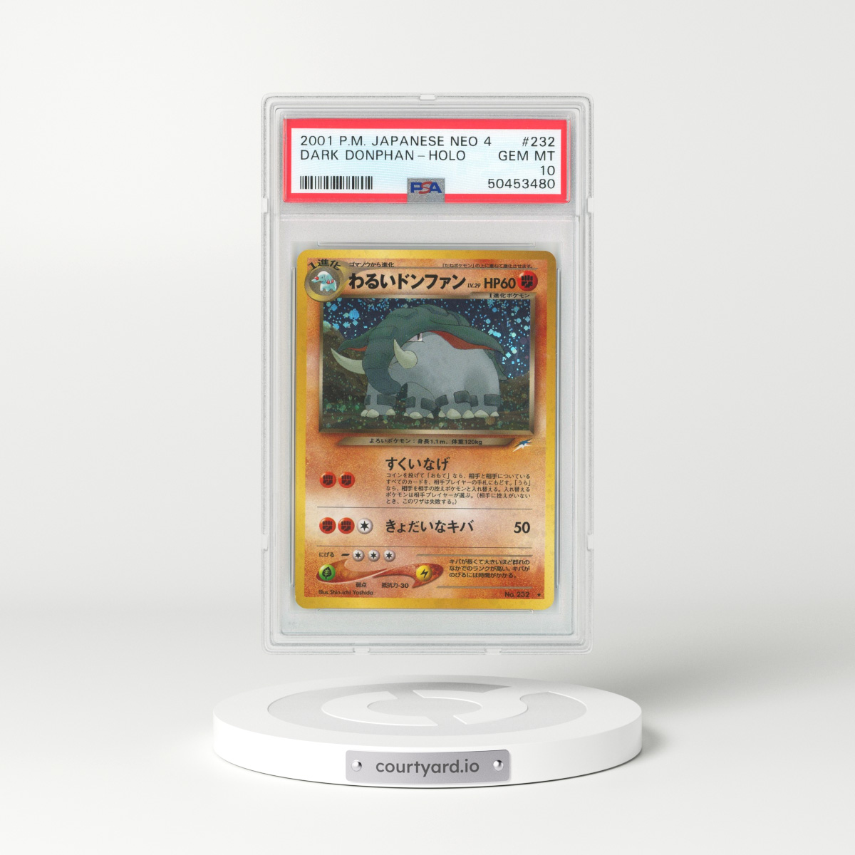 2001 Japanese Neo Destiny #232 Dark Donphan - Holo (PSA 10 GEM MINT)