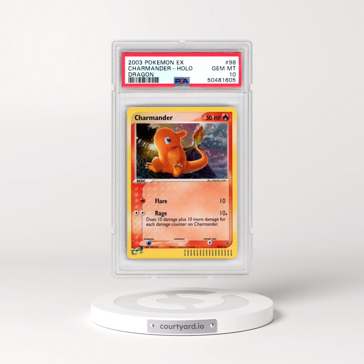 2003 Pokémon EX Dragon #98 Charmander - Holo (PSA 10 GEM MINT)
