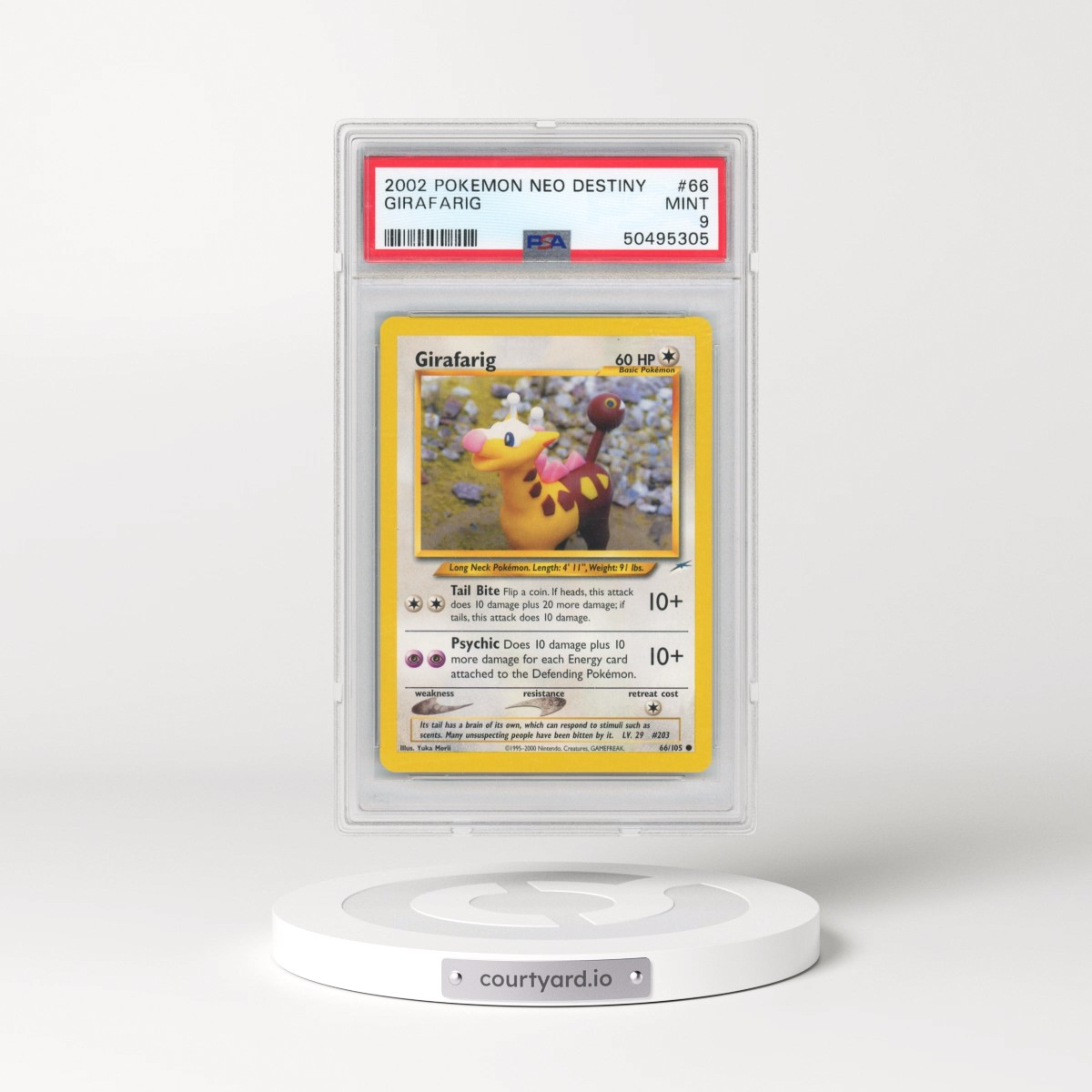 2002 Pokémon Neo Destiny #66 Girafarig (PSA 9 MINT)