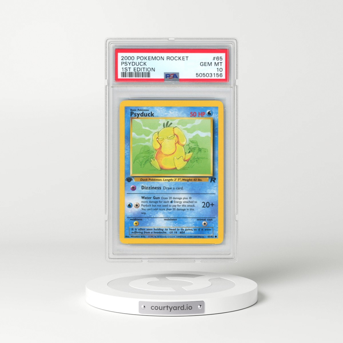 2000 Pokémon Rocket #65 Psyduck - 1st Edition (PSA 10 GEM MINT)