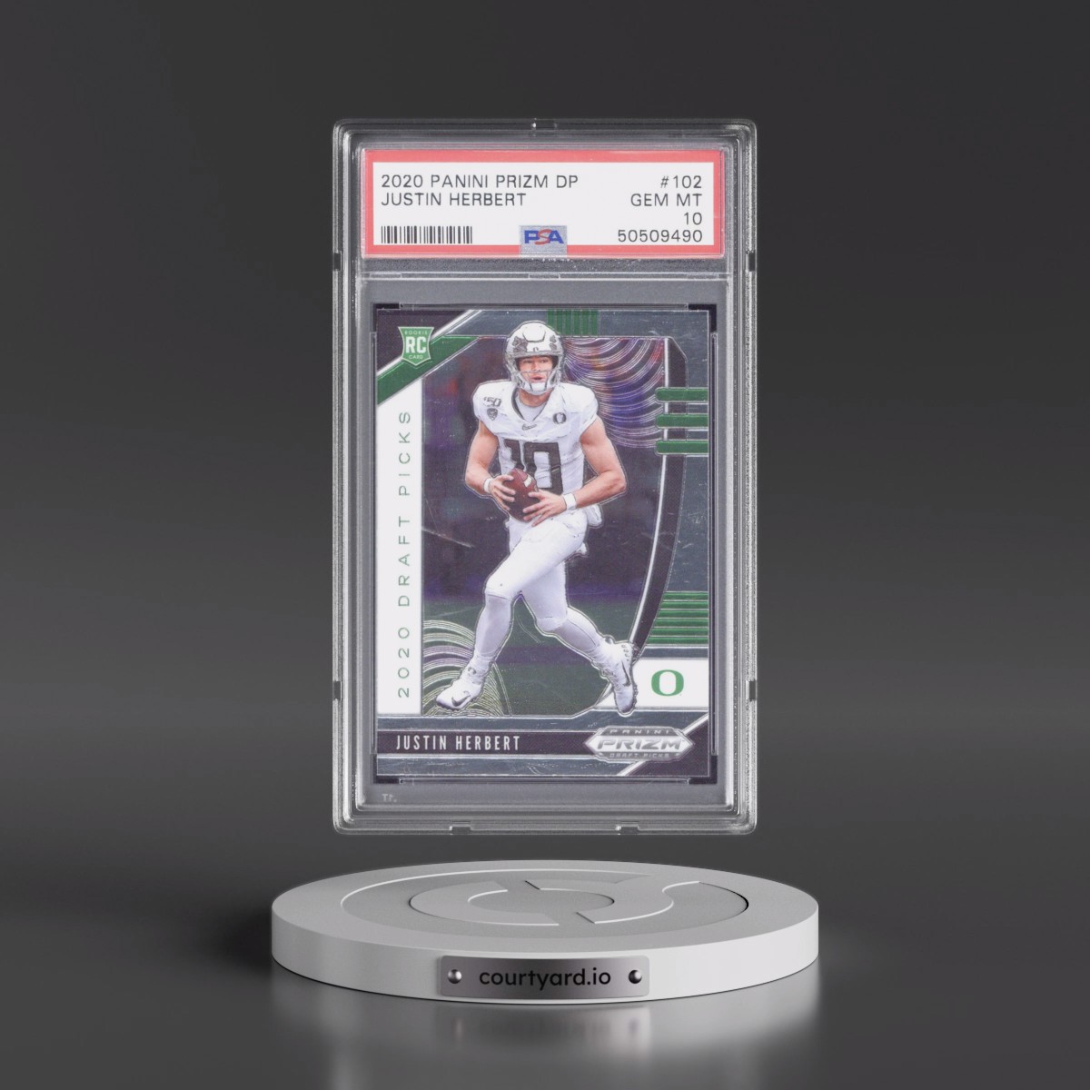 2020 Panini Prizm Draft Picks #102 Justin Herbert (PSA 10 GEM MINT)