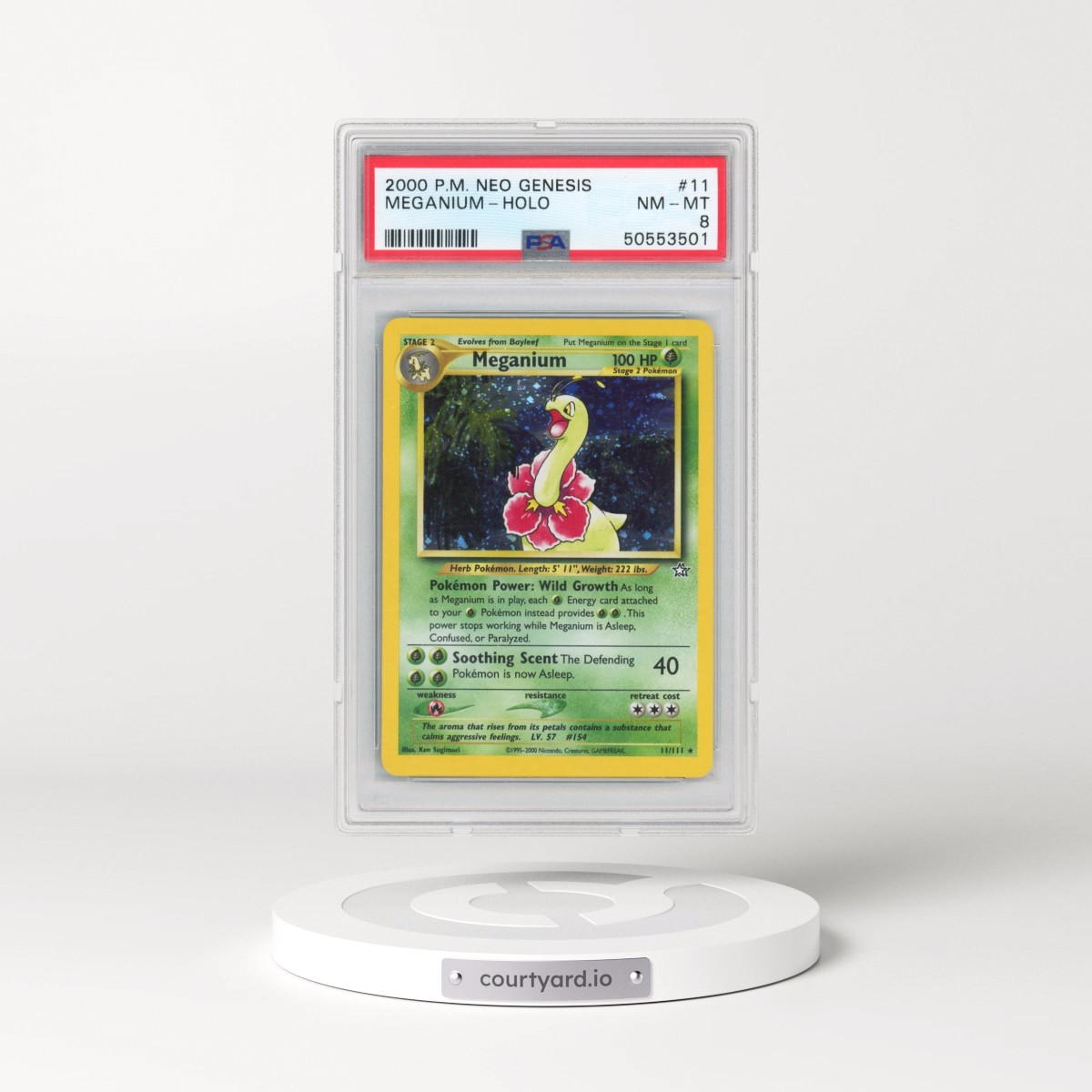 2000 Pokémon Neo Genesis #11 Meganium - Holo (PSA 8 NM-MT)