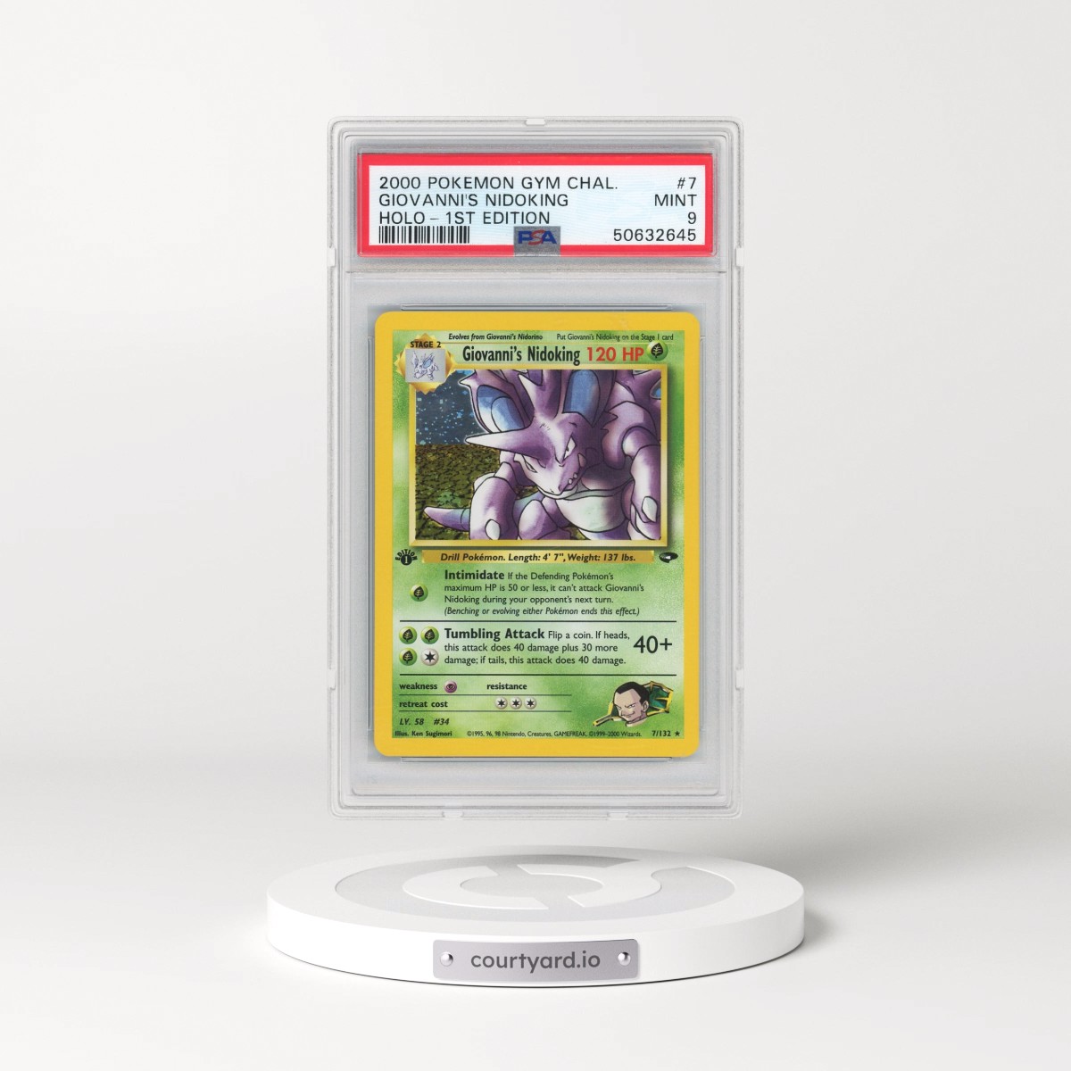 2000 Pokémon Gym Challenge #7 Giovanni's Nidoking - 1st Edition Holo (PSA 9 MINT)