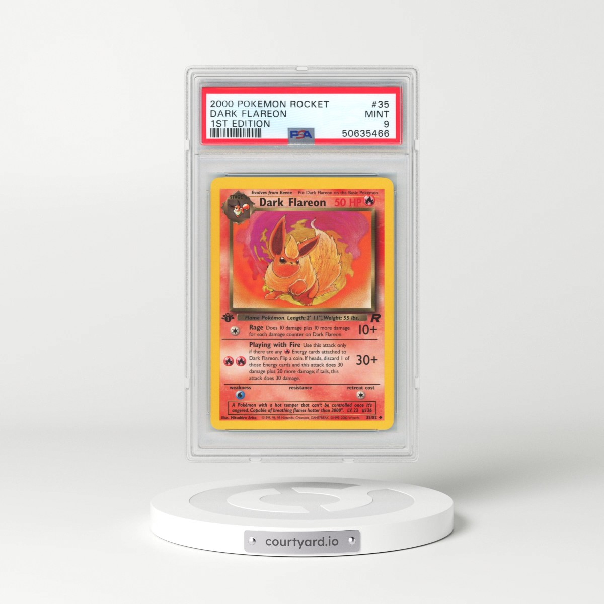 2000 Pokémon Rocket #35 Dark Flareon - 1st Edition (PSA 9 MINT)