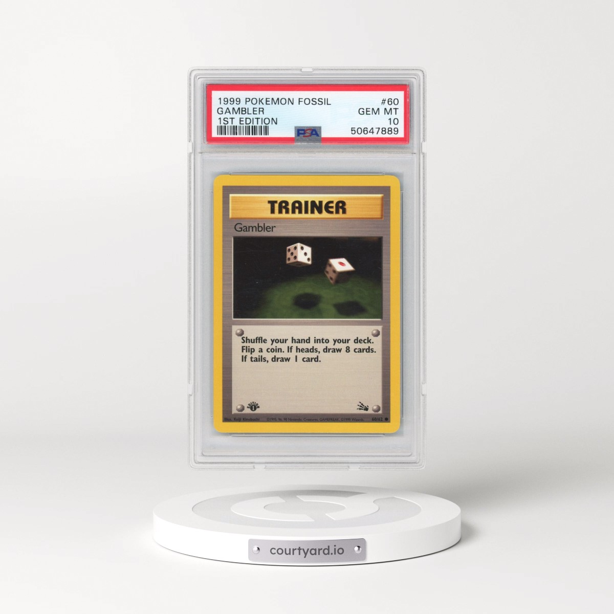 1999 Pokémon Fossil #60 Gambler - 1st Edition (PSA 10 GEM MINT)