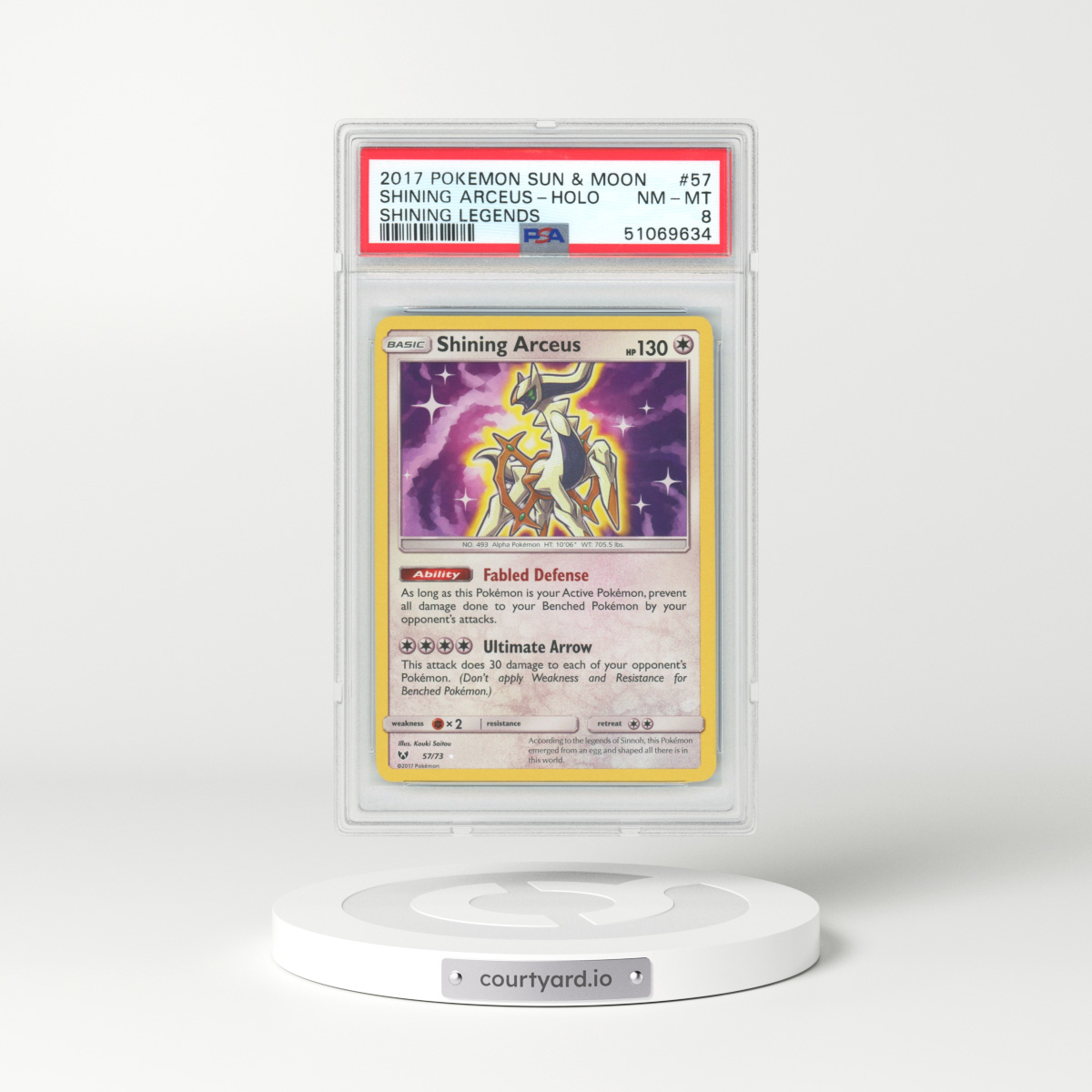 2017 Shining Legends #57 Shining Arceus - Holo (PSA 8 NM-MT)