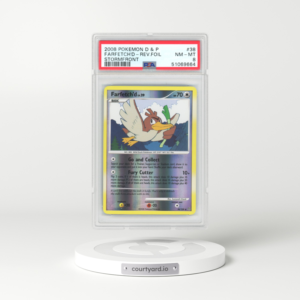 2008 Stormfront #38 Farfetch'd - Holo (PSA 8 NM-MT)