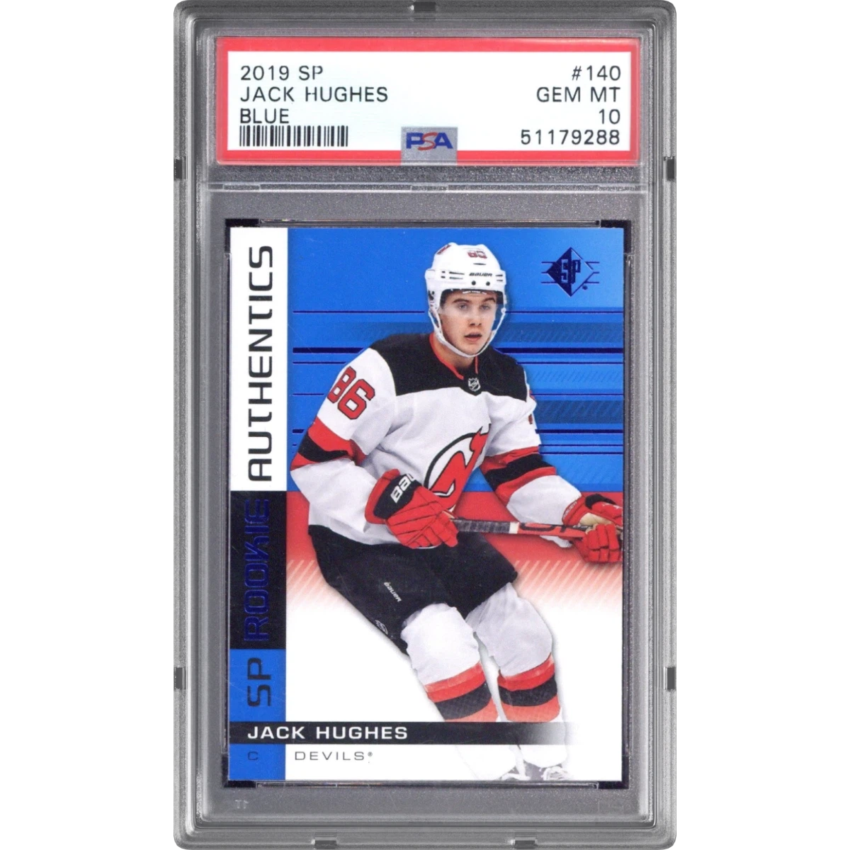 2019 SP #140 Jack Hughes - Blue (PSA 10 GEM MINT)