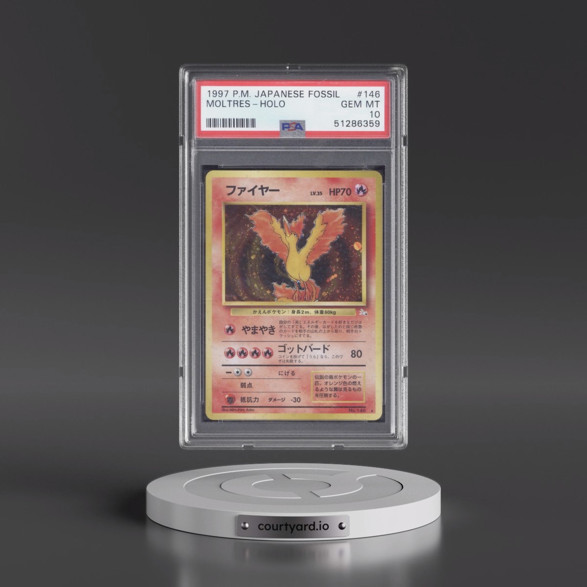 1997 Pokémon Fossil Moltres - Holo #146 PSA 10