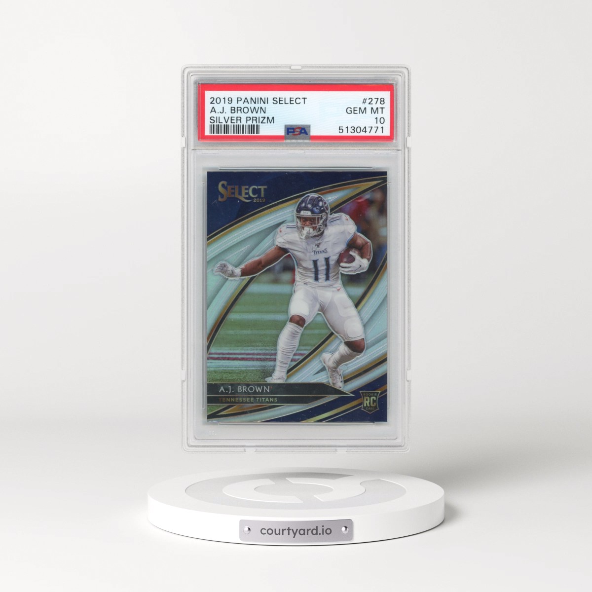 2019 Panini Select #278 A.J. Brown - Silver Prizm (PSA 10 GEM MINT)