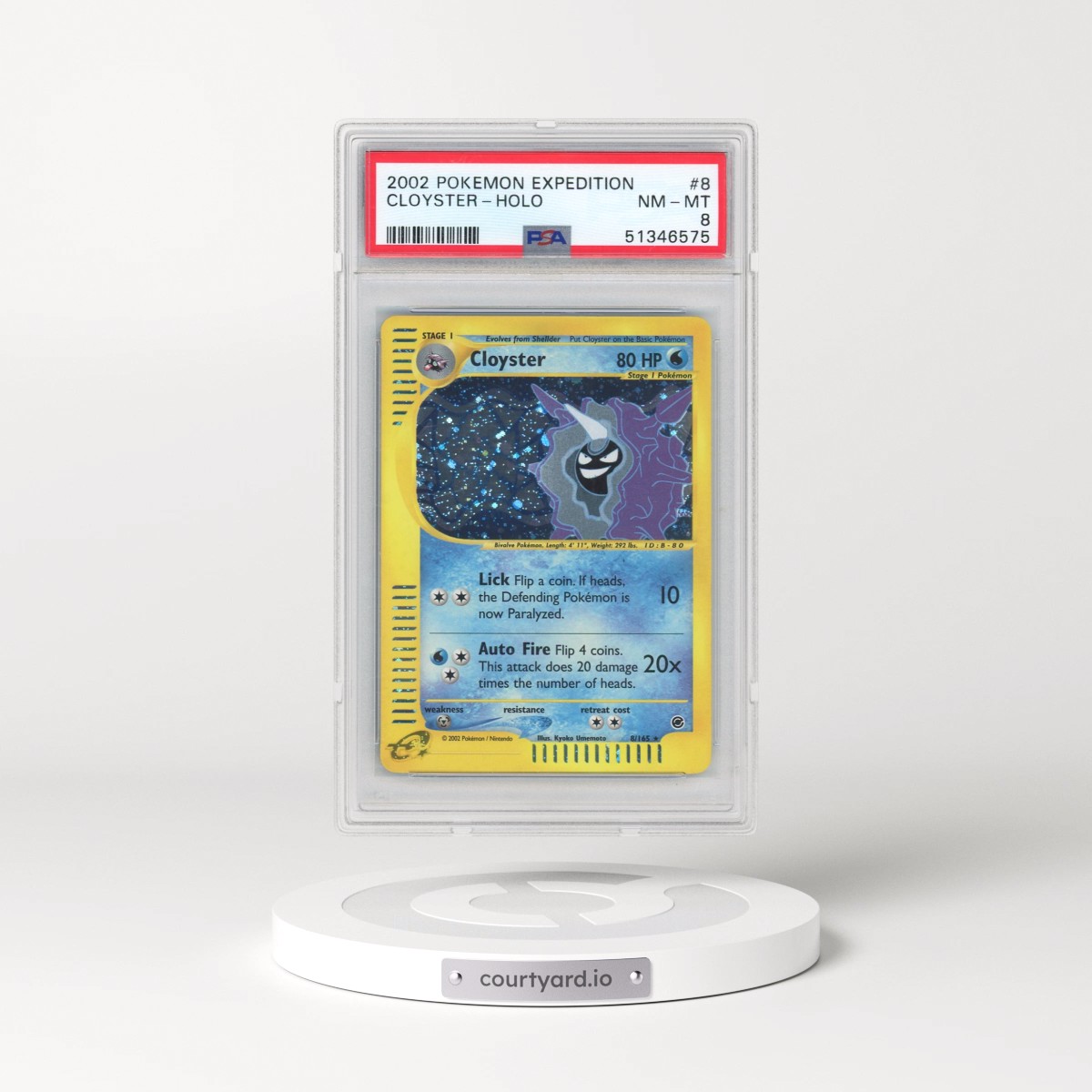 2002 Pokémon Expedition #8 Cloyster - Holo (PSA 8 NM-MT)
