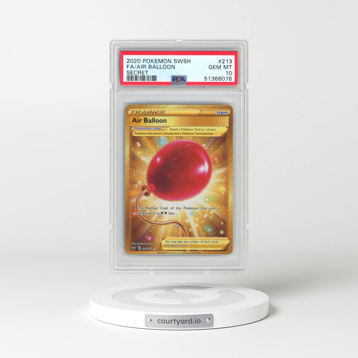 2020 Pokémon Sword & Shield #213 Air Balloon - Full Art Secret (PSA 10 GEM MINT)