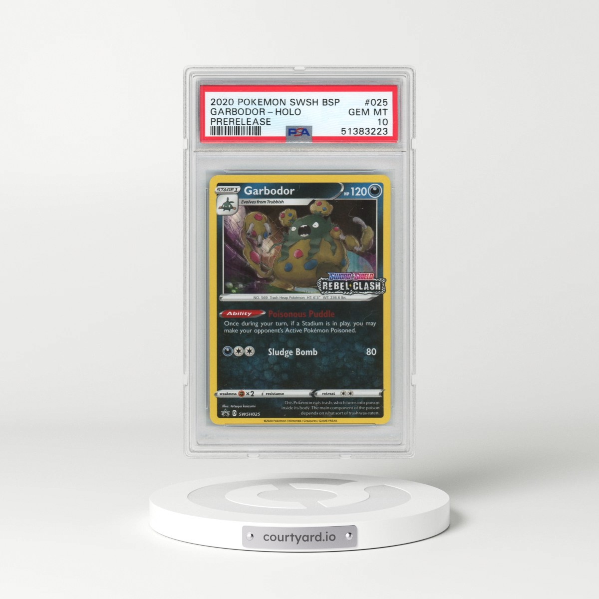 2020 Pokémon Swsh Black Star Promo #025 Garbodor - Holo Prerelease (PSA 10 GEM MINT)