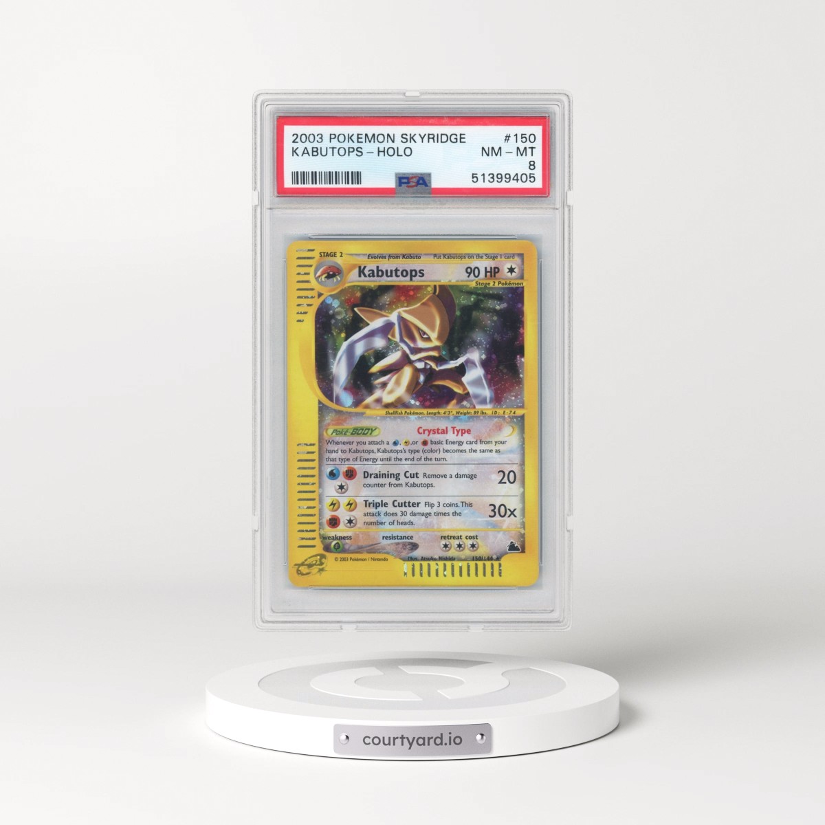 2003 Pokémon Skyridge #150 Kabutops - Holo (PSA 8 NM-MT)