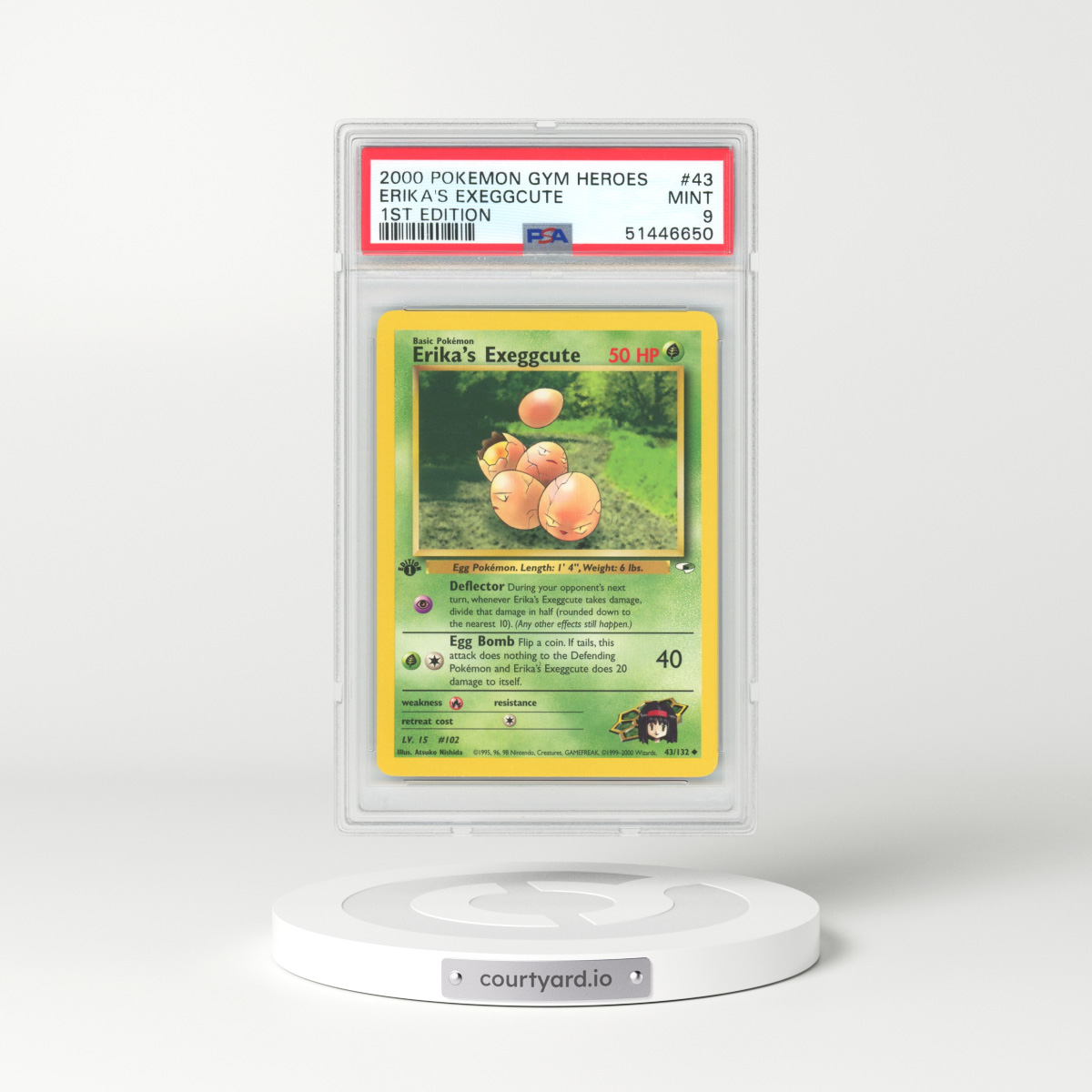 2000 Gym Heroes #43 Erika's Exeggcute - 1st Edition (PSA 9 MINT)