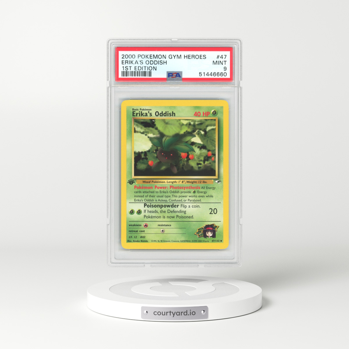 2000 Gym Heroes #47 Erika's Oddish - 1st Edition (PSA 9 MINT)