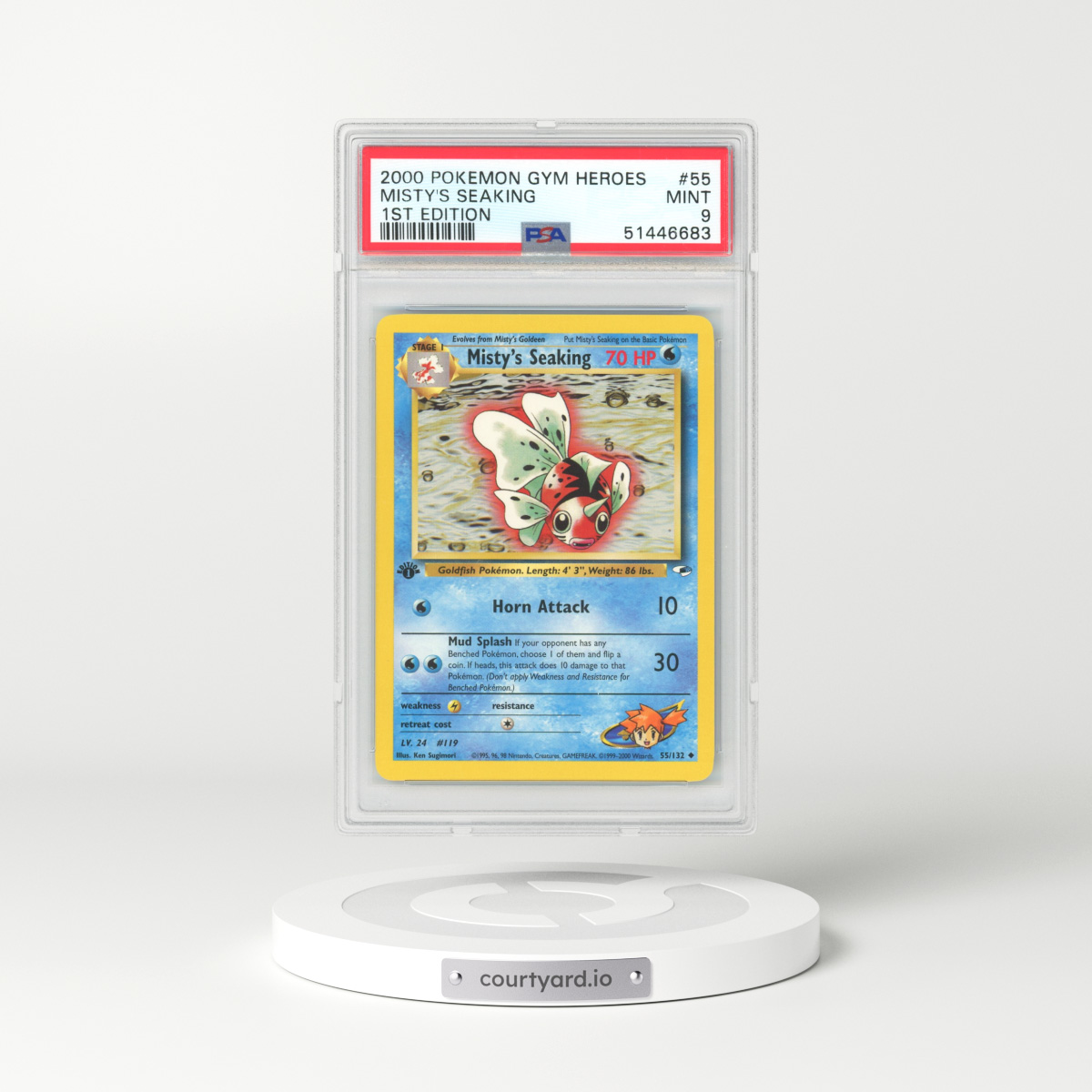 2000 Gym Heroes #55 Misty's Seaking - 1st Edition (PSA 9 MINT)